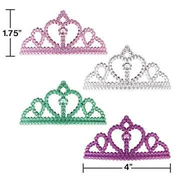 Creative Converting Fairytale Princess Child Tiara Set - 4 Count, Multicolor