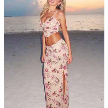 Women Y2K Sexy Maxi Skirt Set - Summer Party Outfit
