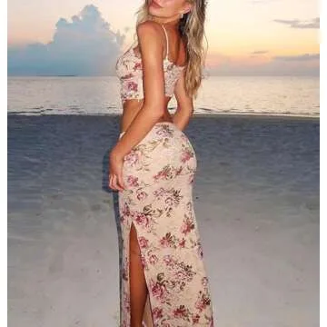 Women Y2K Sexy Maxi Skirt Set - Summer Party Outfit