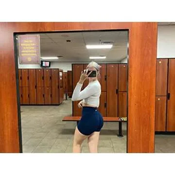 AUROLA Intensify Workout Shorts for Women Seamless Scrunch Short Gym Yoga Running Sport Active Exercise Fitness Shorts(XS,Tuxedo Blue)