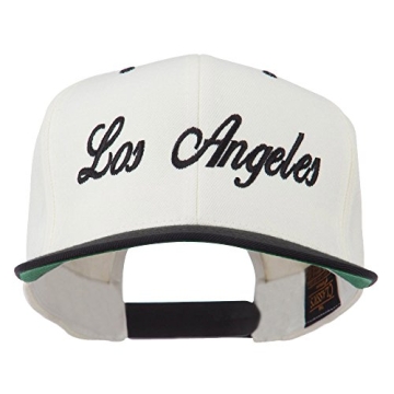 Los Angeles Embroidered Snapback Cap Natural Black OSFM