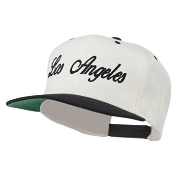 Los Angeles Embroidered Snapback Cap Natural Black OSFM