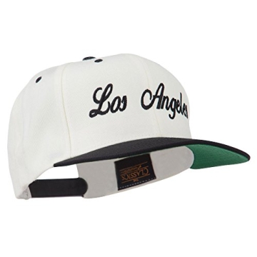 Los Angeles Embroidered Snapback Cap Natural Black OSFM