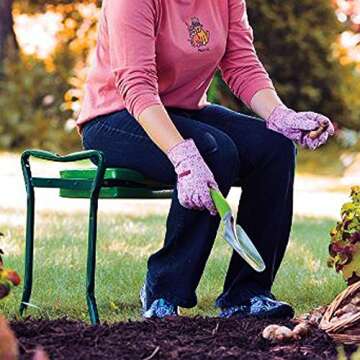 Garden Kneeler and Seat,with 2 Tool Bags Pouches and Claw Gloves,Portable Lightweight Garden Bench Thicken EVA Foam Pad Sturdy Steel Pipe Practical Garden Tools(Green)