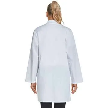 VOGRYE Professional Lab Coat for Women Long Sleeve, White, Unisex L…
