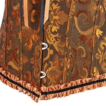 frawirshau Women's Lace Up Boned Corset Top in Ginger S