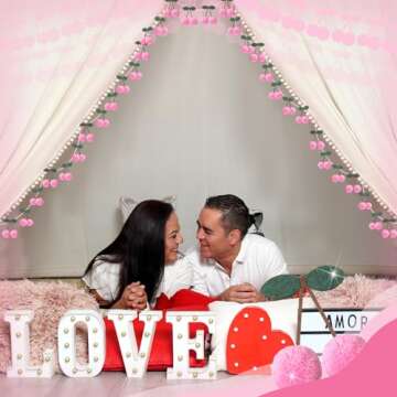 Jexine 3 Pieces Cherry Garland Decor Valentine's Day Cherries Party Decoration Galentine's Day Pompom Felt Bunting Cherries 6.6 Ft Garland Colorful DIY Fruit Hanging for Baby Birthday Wedding(Pink)