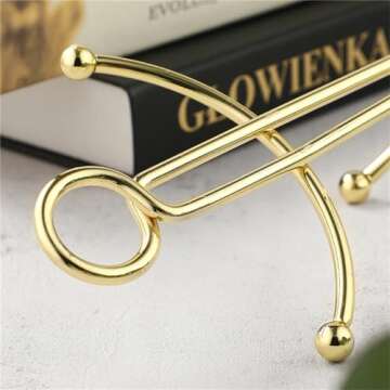 RomanticDesign 6 Holder, Countertop Mug Tree, 6 Hook Coffee Cup Dryer Kitchen Coffee Mug Tree Countertop Tea Cups Holder Stand,Gold