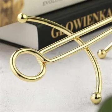 RomanticDesign 6 Holder, Countertop Mug Tree, 6 Hook Coffee Cup Dryer Kitchen Coffee Mug Tree Countertop Tea Cups Holder Stand,Gold