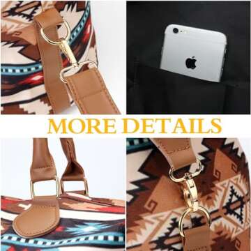 Cow Print Weekender Bag Atzec Print Duffle Bag with Shouler Strap Cow Print Overnight Bags for Women Western Weekender Bag for Hospital Maternity