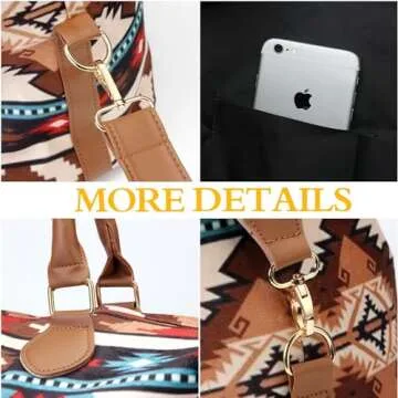 Cow Print Weekender Bag Atzec Print Duffle Bag with Shouler Strap Cow Print Overnight Bags for Women Western Weekender Bag for Hospital Maternity