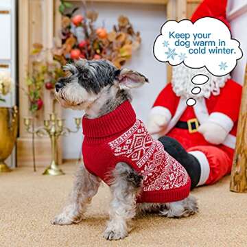 HOMIMP Dog Sweater Argyle - Warm Sweater Winter Clothes Puppy Soft Coat, Ugly Dog Sweater for Small ...