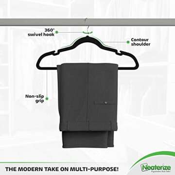 Velvet Hangers 60 Pack Black – Heavy Duty Clothes Hangers Space Saving - Non Slip Felt Hangers for Closet - Perchas Ganchos para Colgar Ropa Hangars
