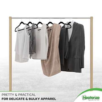 Velvet Hangers 60 Pack Black – Heavy Duty Clothes Hangers Space Saving - Non Slip Felt Hangers for Closet - Perchas Ganchos para Colgar Ropa Hangars