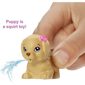 Barbie Dreamhouse Adventures Swim 'n Dive Doll, 11.5-Inch, in Swimwear, with Swimming Feature, Diving Board and Puppy, Gift for 3 to 7 Year Olds