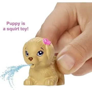 Barbie Dreamhouse Adventures Swim 'n Dive Doll, 11.5-Inch, in Swimwear, with Swimming Feature, Diving Board and Puppy, Gift for 3 to 7 Year Olds