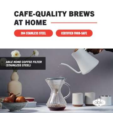 Able KONE for Chemex: The Original Reusable Stainless Steel Coffee Filter
