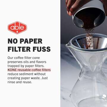 Able KONE for Chemex: The Original Reusable Stainless Steel Coffee Filter