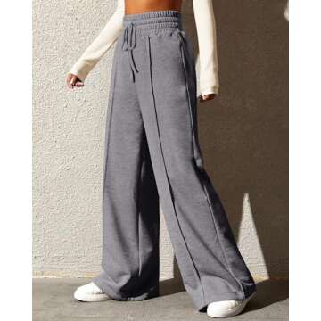 BTFBM Womens Sweatpants Oversized Joggers Fall Fashion Outfits Y2k Clothes 2024 with Pockets(Solid Dark Grey,Small)