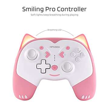 KINVOCA Wireless Controller for Nintendo Switch/Switch Lite, Cute Pro Controller with Turbo, Motion,...
