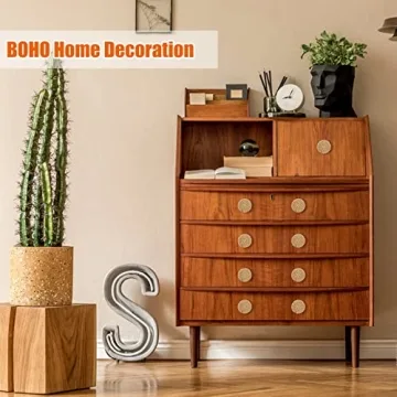 Chic Boho Rattan Cabinet Dresser Knobs - 24 Pack in Natural Wood
