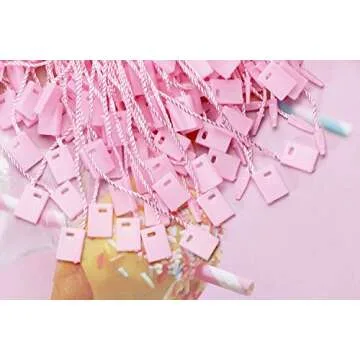 Tupalizy 7 Inch Nylon Hang Tag Strings - 120PCS Pink
