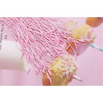 Tupalizy 7 Inch Nylon Hang Tag String for Clothes Gift Bags Price Tags Shoes Snap Lock Pin Loop Fastener Hook Ties Tag Rope for Belts Pocket Squares Luggage Label Attachment, 120PCS (Pink)