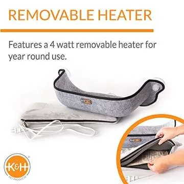K&H Extra-Deep Pet Cat Window Bed with Heater