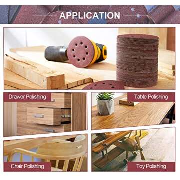 S SATC 150 PCS Sanding Disc 60 80 100 120 150 180 240 320 400 600 Grit Sanding Discs 5 Inch 8 Hole Hook and Loop Sanding Discs for Random Orbital Sander