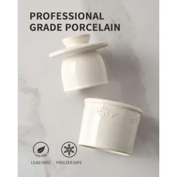 XELA Ceramic Butter Dish Keeps Butter Fresh & Spreadable