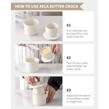 XELA Ceramic Butter Dish Keeps Butter Fresh & Spreadable
