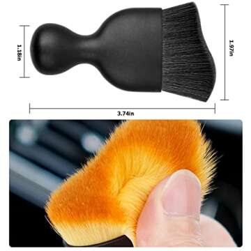 Blilo Car Interior Detailing Brush, Auto Soft Hair Cleaning Brushes, Curved Dirt Dust Collectors, Re...
