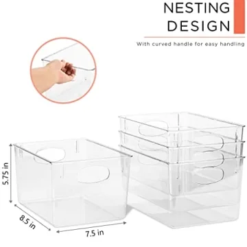 Sorbus Clear Plastic Storage Bins for Home Organization