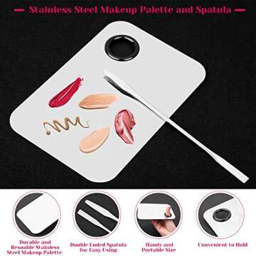 Disposable Makeup Applicators for Makeup Artist, Makeup Mixing Tray with Disposable Makeup Acessories Tools Kit (Mascara Applicators, Lipstick Wands, liner Brushes)
