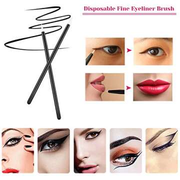 Disposable Makeup Applicators for Makeup Artist, Makeup Mixing Tray with Disposable Makeup Acessories Tools Kit (Mascara Applicators, Lipstick Wands, liner Brushes)