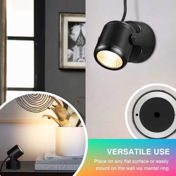 URTOM RGBW Christmas Spot Lights Indoor 6W Up Lights Indoor with Remote Control 16 Color Changing Uplighting Indoor 120V LED Spotlight Indoor Dimmable Uplights Indoor for Parties Plant Decor, 2 Pack