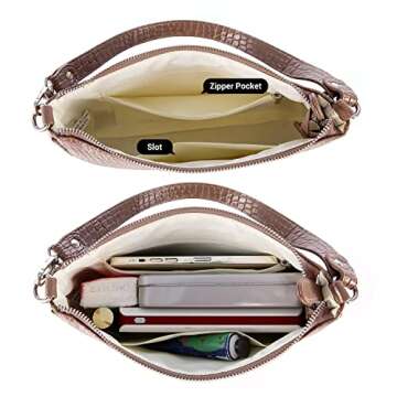 Loiral Small Purse for Women, Retro Classic Tote HandBag Mini Shoulder Bags Crocodile Pattern Clutch...