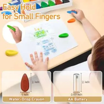 Four Candies Toddler Crayons 12 Count, Non Toxic Washable Crayons for Kids, Unbreakable Easy-Grip Water-Drop Crayons, Perfect for Little Hands, Toddler Coloring & Art Supplies