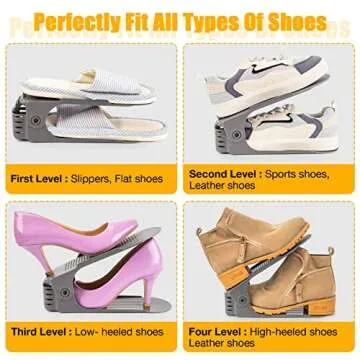 Neprock Shoe Organizer for Closet, Shoe Storage Organizer Shoe Slots, Shoe Rack Organizer Space Save...