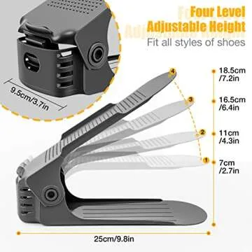 Neprock Shoe Organizer for Closet, Shoe Storage Organizer Shoe Slots, Shoe Rack Organizer Space Saver Organizador De Zapatos for Closet Organization(20-Pack)(Grey)