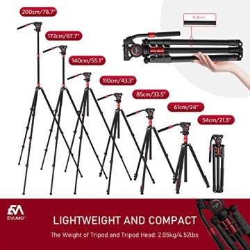 EVUMO GF4 Aluminum Tripod with Phone Mount for Creators