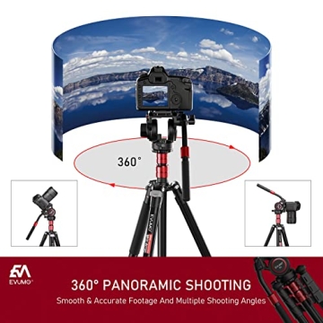 EVUMO GF4 Aluminum Tripod with Phone Mount for Creators