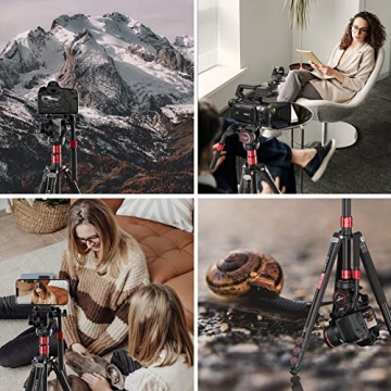 EVUMO GF4 Aluminum Tripod with Phone Mount for Creators