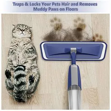 Wet Dust Mops for Hardwood Floor Cleaning - MEXERRIS Microfiber Spray Mops with 4X Reusable Washable...