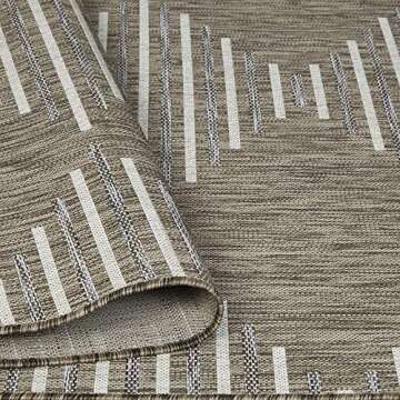 Madison Park Dune Woven Turkish Indoor/Outdoor Area Rug for Backyard, Diamond Geo, Home Décor, Weather Resistant Floor Mat, Easy to Clean Patio Rugs, Deck Carpets, 7'11" x 10', Natural/Beige
