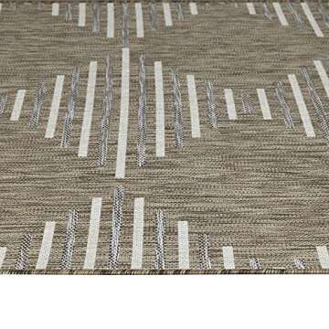 Madison Park Dune Woven Turkish Indoor/Outdoor Area Rug for Backyard, Diamond Geo, Home Décor, Weather Resistant Floor Mat, Easy to Clean Patio Rugs, Deck Carpets, 7'11" x 10', Natural/Beige