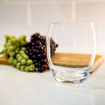 Unbreakable Stemless Plastic Wine Glasses: Shatterproof Tritan Cups, Ideal for Indoor and Outdoor Use, Elegant and Practical, 13 Ounce Glass Set of 4 by Cruvina