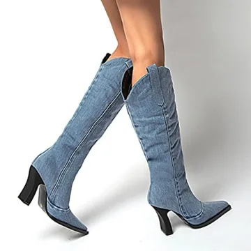 Stylish Hbeylia Knee High Dress Pump Boots for Women