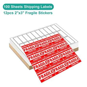 MFLABEL Address Labels, 1" x2-5/8 Mailing Labels, 30-UP White Shipping Labels for Inkjet or Laser Printer, 3000 Sticker Labels (100 Sheets), 30 Labels per Sheet