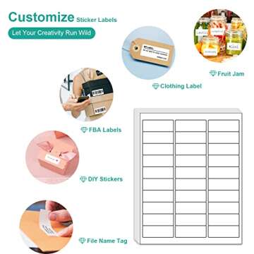 MFLABEL Address Labels, 1" x2-5/8 Mailing Labels, 30-UP White Shipping Labels for Inkjet or Laser Printer, 3000 Sticker Labels (100 Sheets), 30 Labels per Sheet